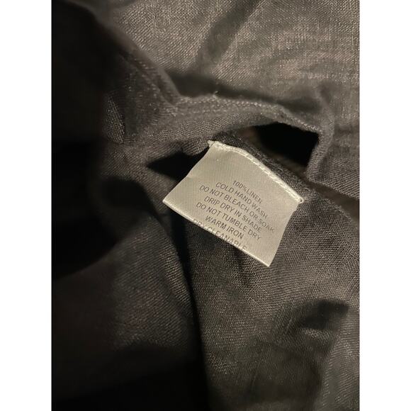 Alpha 60 Womens Crop Top Size Large Black Linen Cold Shoulder Sleeve Avant Garde - Picture 5 of 8